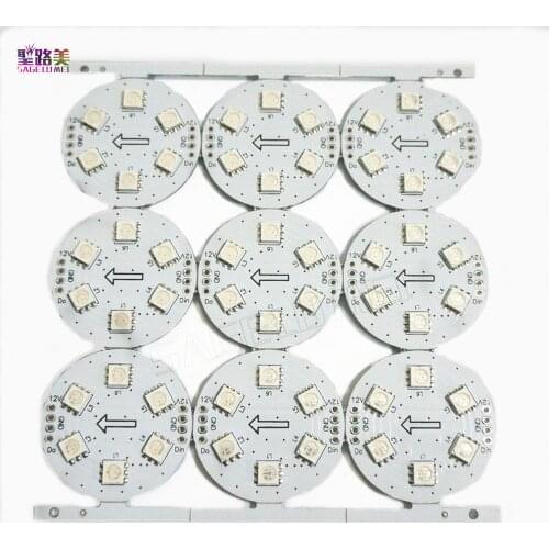 Free shipping 9pcs/lot D38 5mm Original Public Board WS2811 IC 5050 RGB 6 leds high quality LED SMD Driver DC12V 6leds