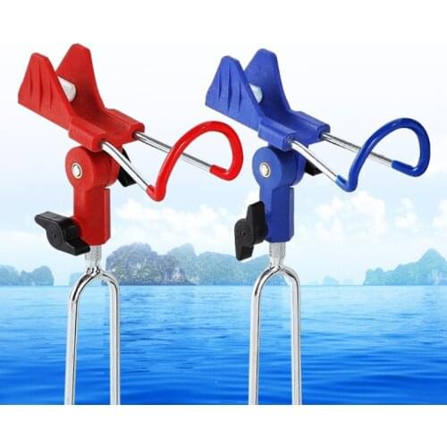 E56D 2 Pcs/Pack Fishing Rod Holder 360 Degree Adjustable Fishing Rods Fix Rod Holder Folding Fish Rod Stand Accessories
