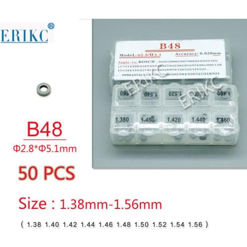 ERIKC B48 injector nozzle base washers oil adjustment shims and Armature Lift Adjusting Shim Set size: 1.38mm-1.56mm