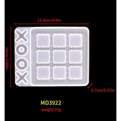 Tic Tac Toe Molds for Resin Casting Small O X Board Game Silicone Mold DIY Craft N0HE