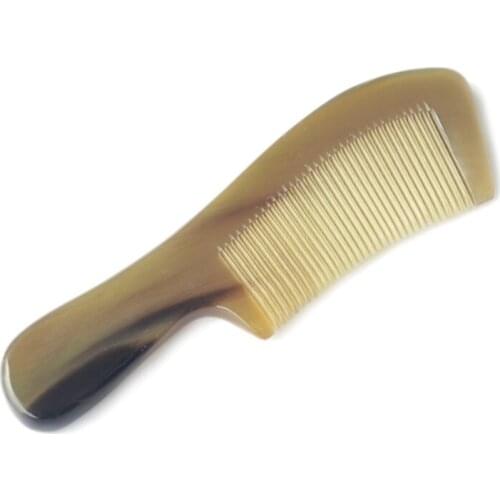 Can customzie logo Natural Ox & sheep Horn Comb Anti-Static Handmade Hair Comb with Handle for Home Travel Use