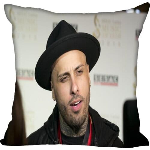 Spain Rap Nicky Jam Pillowcase Satin Fabric Pillow Cover Square Zipper Pillow Cases Home Office Wedding Decorative 40x40,45x45