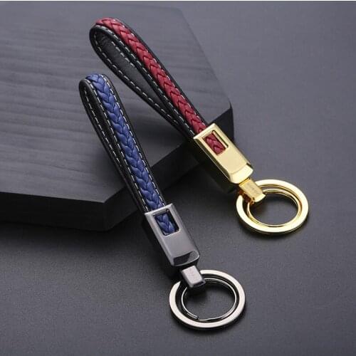 Classic Hand-knit Leather Keychain Creative Couple Schoolbag Key Ring Llaveros Pendant Real Cowhide Car Key Chain Accessories