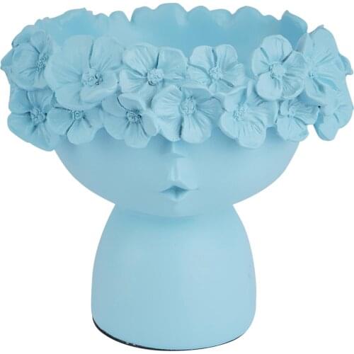 Cute Girl Head Shaped Cartoon Home Office Decoration Succulent Vase Flowers Pots