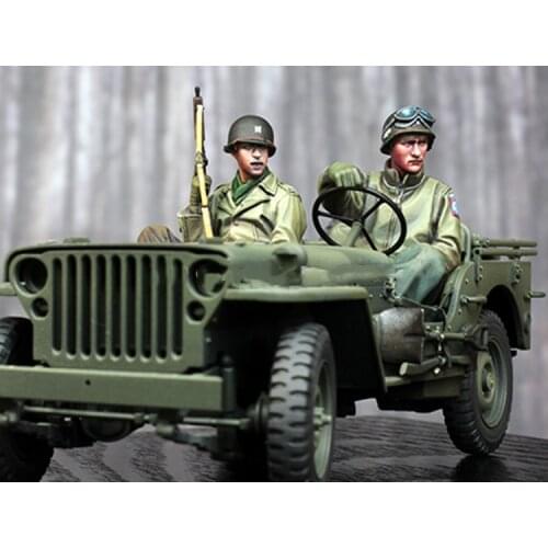 1/35 Resin Model Figure GK ,2 Figure ,Don't have a car, Unassembled and unpainted kit