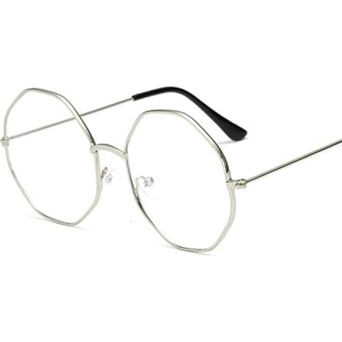 Fashion Polygon Glasses Women Metal Optical Eyeglasses Frames Transparent Clear Lens Eyewear Trending Styles Brand Spectacle