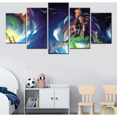 Modular 5 Panels Little Prince Movie Canvas Oil Painting Posters and Prints Childrens Bedroom Wall Home Decoration