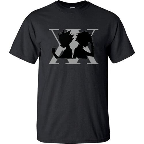 Hunter×Hunter Japanese Anime Hxh Logo Oversize T Shirt Vintage Cotton Cool Printed T Shirts Men Retro Funny Short Sleeve Tshirt