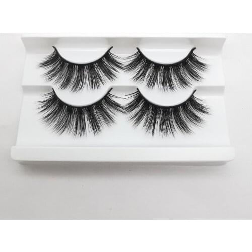 Softer Feel 2 Pairs 3D Mink Hair False Eyelashes Natural/Thick Long Eye Strip Lashes Wispy Makeup Beauty Extension Tools
