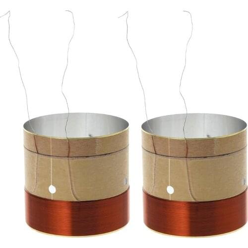 2Pcs 51.5 Core Woofer Voice Bass Coil ASV White Aluminum for 10" 12" 15" Subwoofer Woofer Sound Speaker DIY Repair Accessories