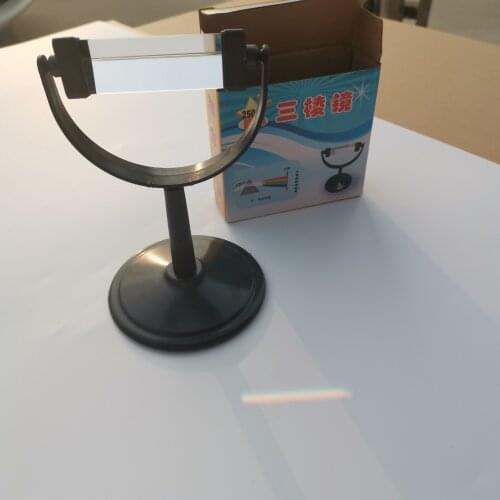 Optical Prism 25*25*62MM K9 Glass Experiment Rainbow Prisms Triangle Refractive Instrument Tool Diamond Lens With Holder