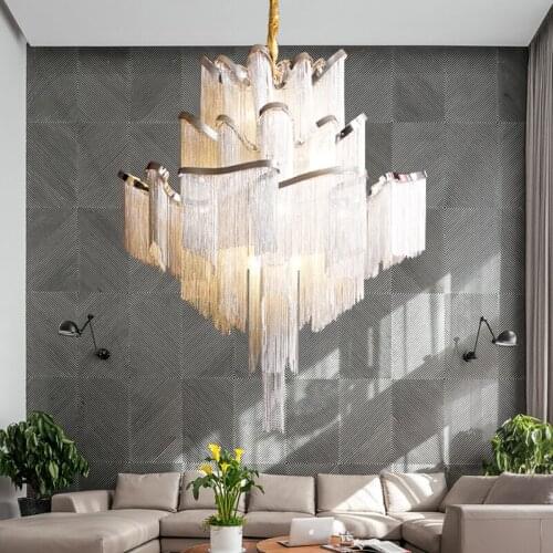 Post-modern Fringe Pendant Lamp Duplex Building LOFT Apartment Pendant Hanging Lamp Villa Living Dining Room Stair Light Luxury