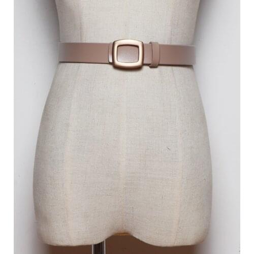 Simple Design Cowhide Belt Women 2.7CM Wide Waist belt Real Cow Leather Jean Belt Buckle PIn Geunine Leather Women Belt 2021