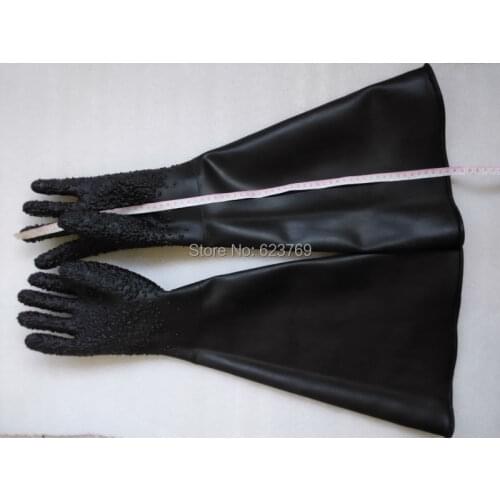 RZZ L650mm Sandblasting Gloves Rubber Gloves Replacement for Sandblaster Cabinet