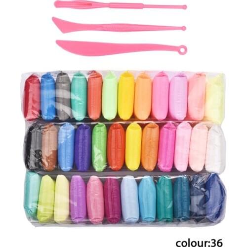 12/24/36Colors/Bag Super Light Soft Clay Children Educational Air Dry Polymer Plasticine Slimes Kids DIY Toys Safe Gifts