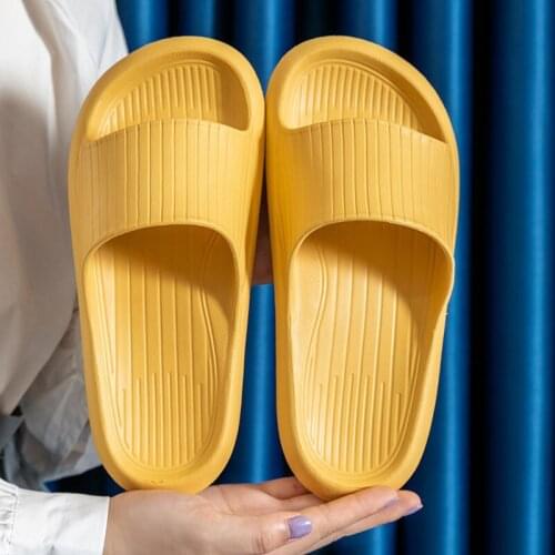 Summer Thick Platform Bathroom Slippers Women EVA Indoor silent bathroom bathing Non-slip thick-soled Soft Sole slippers men