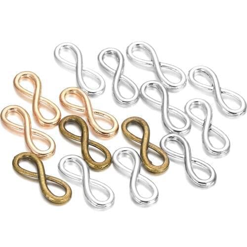 30Pcs 8*23mm Tibetan Bronze Charms Infinity Link Symbol Connectors For Pendants DIY Jewelry Making Craft Supplies Accessories