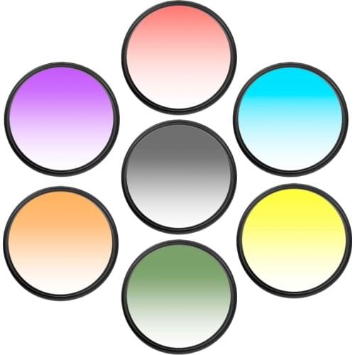 Ultra Slim Graduated Color Filter 37 40.5 43 46 49 52 55 58 62 67 72 77 82mm Red Purple Filter for Canon for Nikon