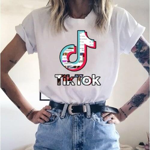 TIK TOK Women T-shirts Casual Printed Tops Tee Summer Female T shirt Short Sleeve T shirt For Women Clothing