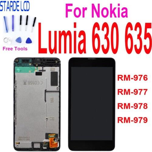 4.5" LCD Display For Nokia Lumia 630 N630 RM-976 RM-977 RM-978 RM-979 Touch Screen Digitizer Assembly Replacement+Frame Tools