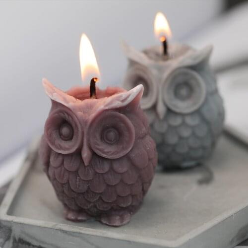 1PC 3D Silicone Owl Candle Mold DIY Handmade Resin Mold for DIY Candle Handmade Craft Making Plaster Wax Candle Owl Shape Mould