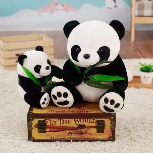 1pc 23/30/40cm large size Cute Panda With Bamboo leaves Plush toy Stuffed soft Animal Panda pillow dolls Lovely Baby Toys