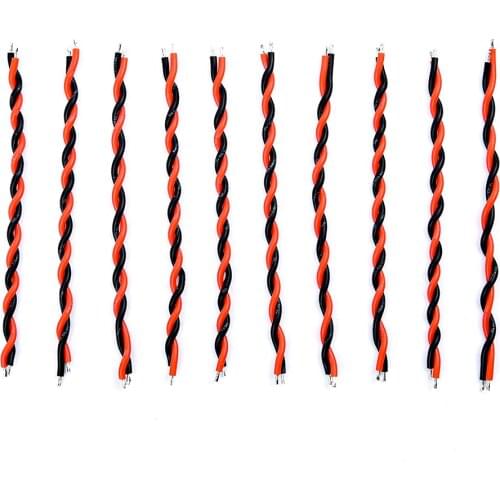 10pcs/lot 10cm long 24AWG Red Black Silicon Wire Heatproof Soft Silicone Silica Gel Wire Cable for rc filter UBEC