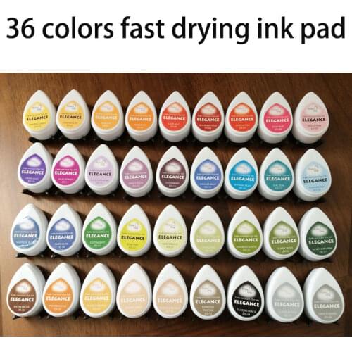 10pcs/lot 36 colors droplets fast drying ink pad For DIY etampe scrapbooking Photo Album Decoration