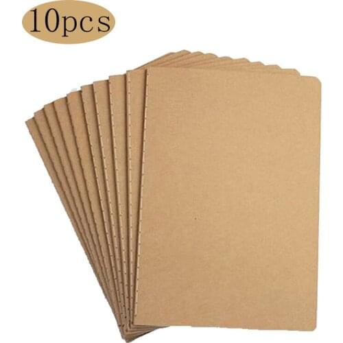 10pcs Notebook Vintage A5 Diary Blank Grid Lined Optional 76 Pages Sketchbook Grid Bullet Planner Journal School Office Supplies