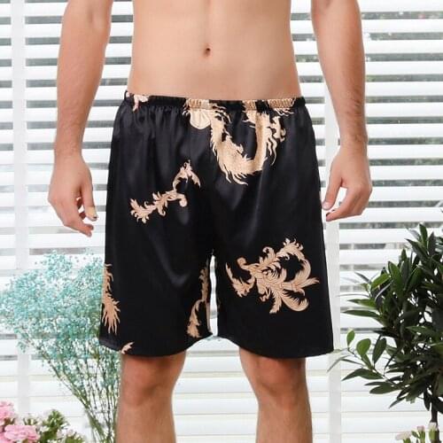 2021 Summer Fashion Man Pajamas Printing Solid Silk Short Loose Male Sleepwear Men Nightwear Home Clothes Sleep Bottoms Pant 5XL