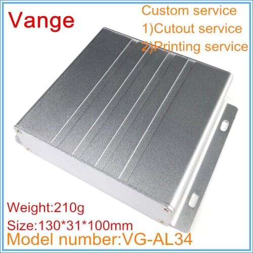 4pcs/lot injected molding integrated shell 6063-T5 Aluminum enclosure box 130*31*100mm silvery color for wifi repeater product