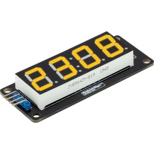 4-Digit 4-Digit LED 0.56 inch Yellow Digital LED Display TM1637 Tube Decimal 7 Segments Clock Double Dots Module For Arduino