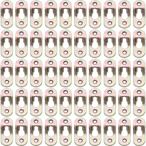 DRELD 50pcs Picture Hanger Meal Keyhole Mirror Frame Hooks Hanger Fasteners For Picture Photo Frame Furnniture Cabinet 37*15mm