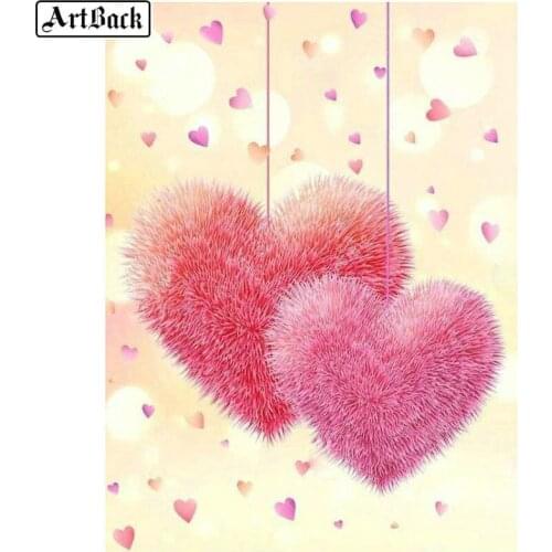 5D diamond painting pink heart icon full square rhinestone diamond embroidery 3d mosaic full round drill skull flower