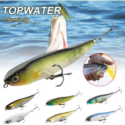 7.5cm Pencil Lure Walking Bait Floating Lure Topwater Fishing Bait Lifelike Walk Dog Hard Lure Saltwater Fishing Accessories