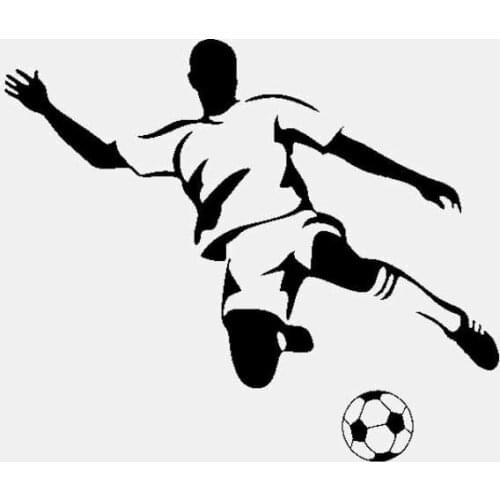 Car Sticker Personality Fun Football Player PVC Car Decoration Sticker Creative Waterproof Cover Scratch Black/White, 15cm*13cm