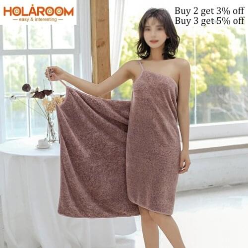 Bathing Towels Microfiber Bath Robe Women Ladies Towels Bathroom Home Textile Shower Towel Women Robe Bath Wearable Absorbent