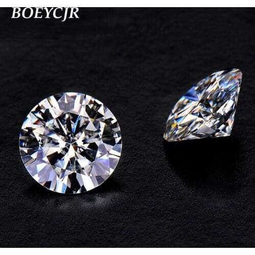 BOEYCJR 1ct D Color Round Brilliant Cut 6.5mm Moissanite Loose Stone VVS1 Excellent Cut 3E Grade Jewelry Making Stone Engagement