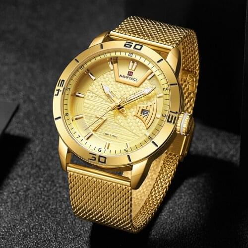 NAVIFORCE Mens Watches Top Brand Fashion Luxury Sport Casual Quartz Watch Waterproof Military Mesh Steel Belt Relogio Masculino
