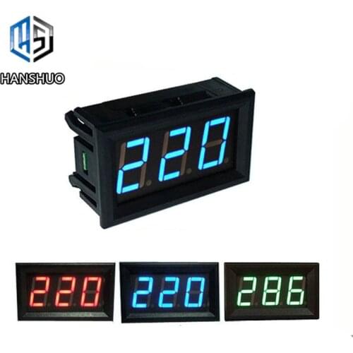 AC 70-500 V 0,56 "LED voltímetro Digital voltímetro de voltaje voltímetro herramienta instrumento 2 cables rojo verde azul panta