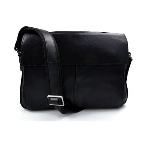 Leather satchel mens messenger ladies handbag ipad tablet leather bag black