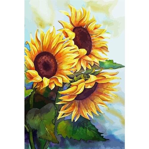 Flower Sunflower Printed Canvas 14CT Cross Stitch Kit Embroidery Handiwork Painting Hobby Needlework For Adults Gift Promotions