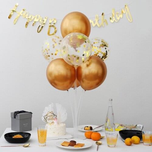 7/11 tubes Happy Birthday Balloon Air Balls Stick Stand set Baloon Birthday Party Decor Adult Table Ballon Accessories Holder