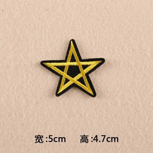 Pentagram Iron On Patch Embroidered Clothes Patch For Clothing Woman Clothes Stickers Garment Apparel Accessories