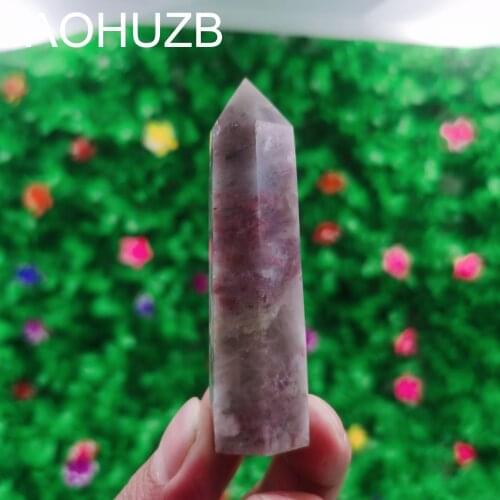 Natural Crystals Quartz Plum Blossom Pink Tourmaline Points Tower Energy Reiki Healing Room Home Office Decoration Gemstone