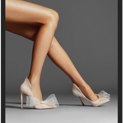 2021 spring new fashion suede pointed big bow bridal wedding shoes banquet dress stiletto pumps womens single shoes