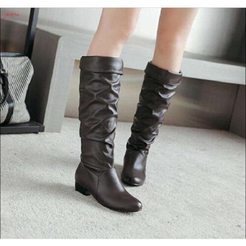 Autumn winter Sexy Slim Boots Sexy Over The Knee High pu Women Snow Boots Womens Fashion shoes Thigh High Boots Shoes Woman