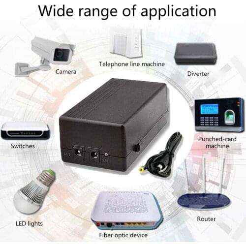 Professional 12V 2A 57.72W Standby Backup Power Supply Mini Uninterruptible Backup Battery for Camera Router Uninterruptible