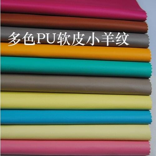 0.6mm Multicolor PU leather / material for interior decoration, soft bag, hard bag / fabric soft lamb grain synthetic leather
