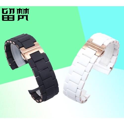 Stainless steel encased in Silicone Rubber for Watchband For AR5905 AR5889 AR5890 AR5920 RoseGold Watches Wrist Strap Watch band